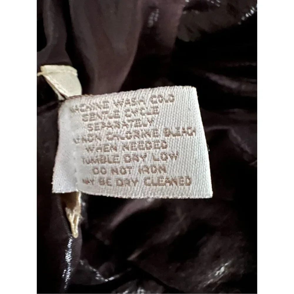 Chico's Size‎ 1 Jacket Coat Womens Medium 3/4 Sleeve Hooded Shiny Brown Pockets